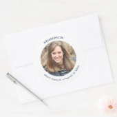 Sticker Rond Adresse de retour de photo moderne minimale (Enveloppe)