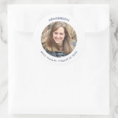 Sticker Rond Adresse de retour de photo moderne minimale (Sac)