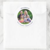 Sticker Rond Adresse de retour de photo moderne minimale (Sac)