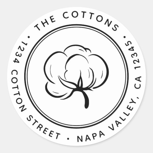 Sticker Rond Adresse de retour de poupée de coton (Devant)