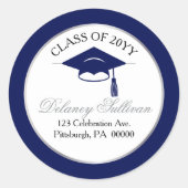 Sticker Rond Adresse de retour de remise de diplôme universitai (Devant)