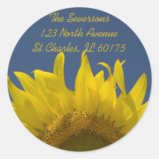 Sticker Rond Adresse de retour de Sunflower Rising (Devant)