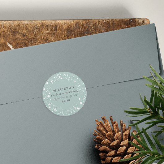 Sticker Rond Adresse de retour de vacances de la frontière étoi