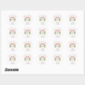 Sticker Rond Adresse de retour de vacances Monogram Crest (Feuille)