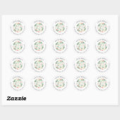 Sticker Rond Adresse de retour de verdure florale rose saumon (Feuille)