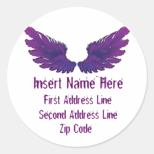 Sticker Rond Adresse de retour des ailes (Devant)