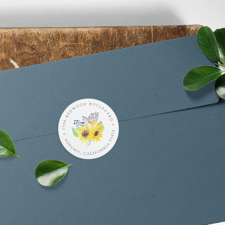 Sticker Rond Adresse de retour des champs de fleurs