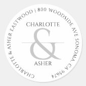 Sticker Rond Adresse de retour des couples nouvellement mariés (Devant)