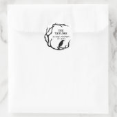 Sticker Rond Adresse de retour d'Halloween Label Crow Wain (Sac)