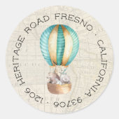 Sticker Rond Adresse de retour du ballon à air chaud (Devant)