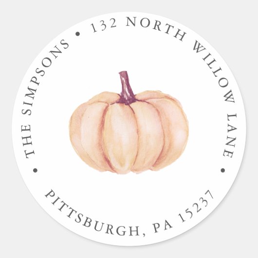 Sticker Rond Adresse de retour du citrouille (Devant)