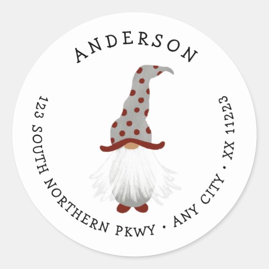 Sticker Rond Adresse de retour du génome barbu blanc (Devant)