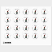 Sticker Rond Adresse de retour du gnome barbu gris (Feuille)