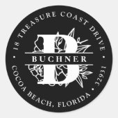 Sticker Rond Adresse de retour du jardin secret (Devant)