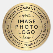 Sticker Rond Adresse de retour du logo de l'entreprise (Devant)