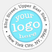 Sticker Rond Adresse de retour du logo d'entreprise personnalis (Devant)