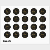 Sticker Rond Adresse de retour du Mariage d'amour (Feuille)