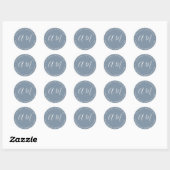 Sticker Rond Adresse de retour du Mariage Monogram (Feuille)