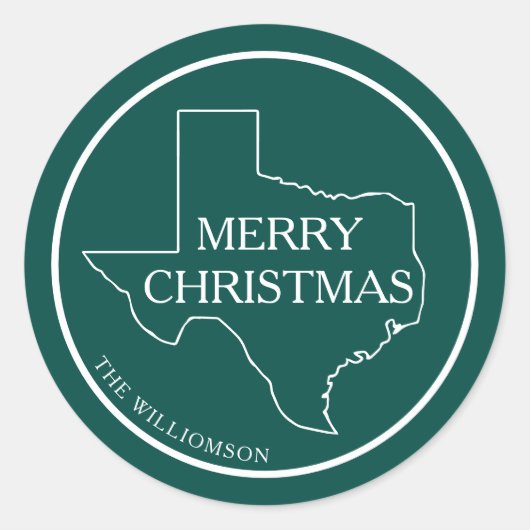 Sticker Rond Adresse de retour du Texas  (Devant)
