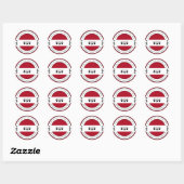 Sticker Rond Adresse de retour Empreinte de patte rouge (Feuille)