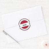 Sticker Rond Adresse de retour Empreinte de patte rouge (Enveloppe)