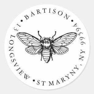 Sticker Rond adresse de retour Fabriqué à la main avec le nom