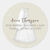 Sticker Rond Adresse de retour Fête des mariées robe personnali (Devant)