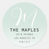 Sticker Rond Adresse de retour initiale du script moderne | Omb (Devant)