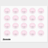 Sticker Rond Adresse de retour initiale du script moderne | Omb (Feuille)