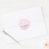 Sticker Rond Adresse de retour initiale du script moderne | Omb (Enveloppe)