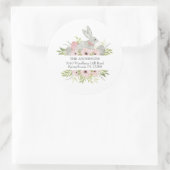 Sticker Rond Adresse de retour Lapin et Oeufs de Pâques (Sac)