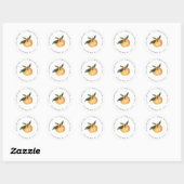 Sticker Rond Adresse de retour Little Cutie Orange (Feuille)