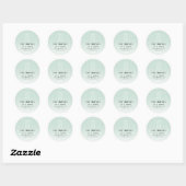 Sticker Rond Adresse de retour moderne et monogramme | Vert cla (Feuille)