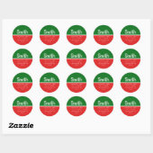 Sticker Rond Adresse de Retour Moderne Rétro (Feuille)