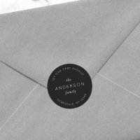Adresse de Retour Nom de Famille Noir Moderne