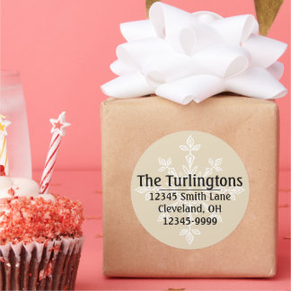 Sticker Rond Adresse de retour personnalisée du flocon de neige