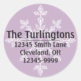 Sticker Rond Adresse de retour personnalisée du flocon de neige