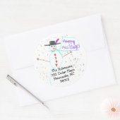 Sticker Rond Adresse de retour pour les vacances de Karate Kat (Enveloppe)