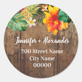 Sticker Rond Adresse de retour rustique (Devant)