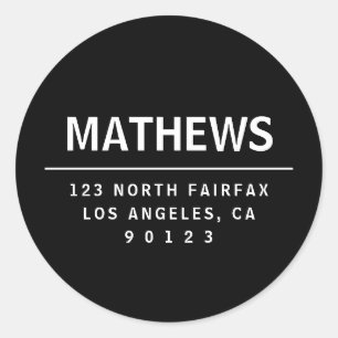 Sticker Rond Adresse de retour simple