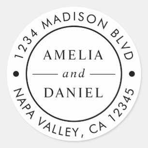 Sticker Rond Adresse de retour simple