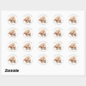 Sticker Rond Adresse de retour Simple personnalisé Chien Chien  (Feuille)