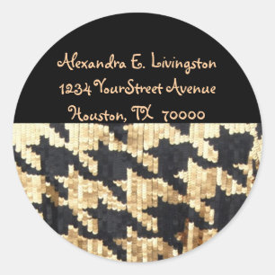 Sticker Rond Adresse de retour Sparkle Bling