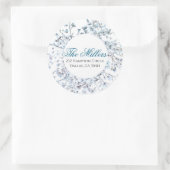 Sticker Rond Adresse de retour Wildflower Blue (Sac)