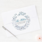 Sticker Rond Adresse de retour Wildflower Blue (Enveloppe)