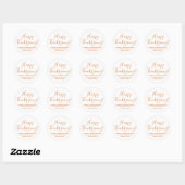 Sticker Rond Adresse de script moderne bon thanksgiving citroui (Feuille)