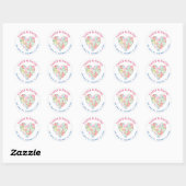 Sticker Rond Adresse des fleurs de ressort d'aquarelle (Feuille)