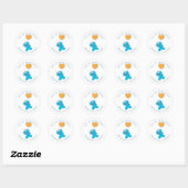 Sticker Rond Adresse du Baby shower de Cookie Monster (Feuille)