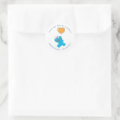 Sticker Rond Adresse du Baby shower de Cookie Monster (Sac)