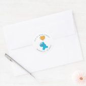 Sticker Rond Adresse du Baby shower de Cookie Monster (Enveloppe)